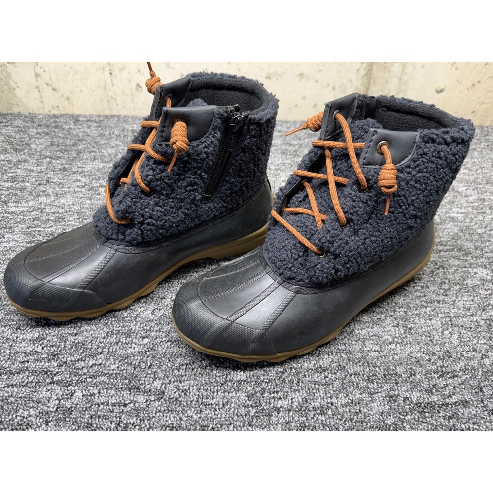Sperry Saltwater Sherpa Navy Blue Duck Boots Womens 8 Waterproof STS88308